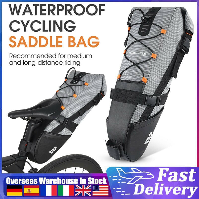 10L Bike Saddle Bag Waterproof Bicycle Seat Bag Road Mountain Bike Tail Bag Bicycle Bag Pannier MTB Bike Bag Cycling Accessories-WAYBIKER