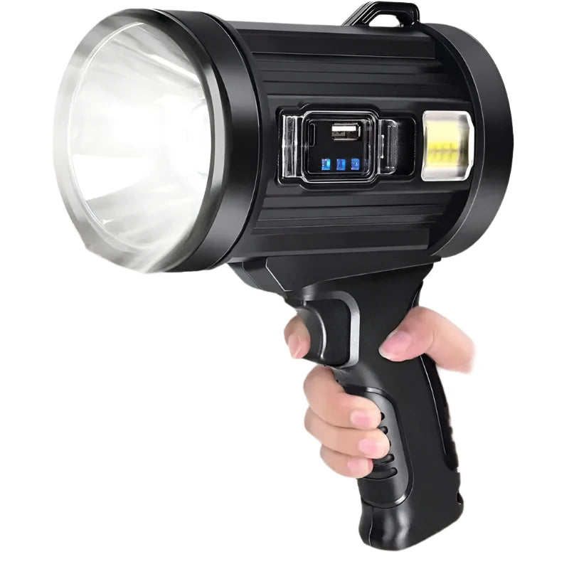 Ultra Bright LED Flashlight USB Solar Rechargeable Outdoor Handheld Spotlight For Hunting Boating Power Bank Camping Searchlight-WAYBIKER