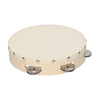 4 Inch Hand Tambourine with Metal Single Row Jingles Sheepskin Drum Skin Wooden Tambourines Entertainment Musical Timbrel-WAYBIKER