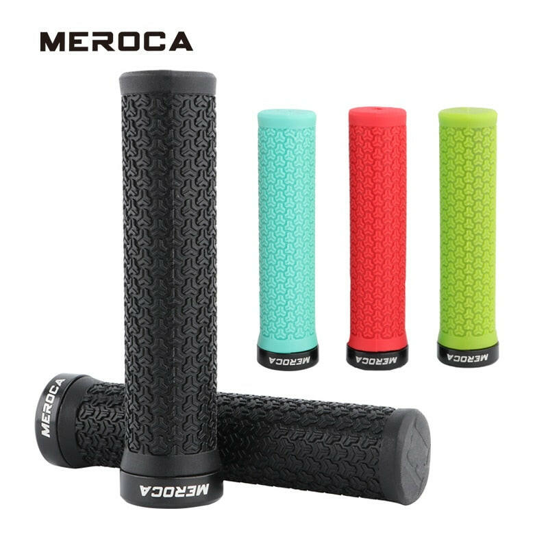 MEROCA 2Pcs Rubber Bicycle Grip 22.2mm Handlebar Non-slip Grip For Mountain Bike-WAYBIKER