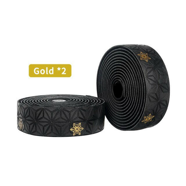 New Road Bicycle Bar Tape Two-Color Chrysanthemum Print HandleBar Tapes EVA/PU Soft Non-Slip Shock Breathable Road Bike Wrap Tap-WAYBIKER