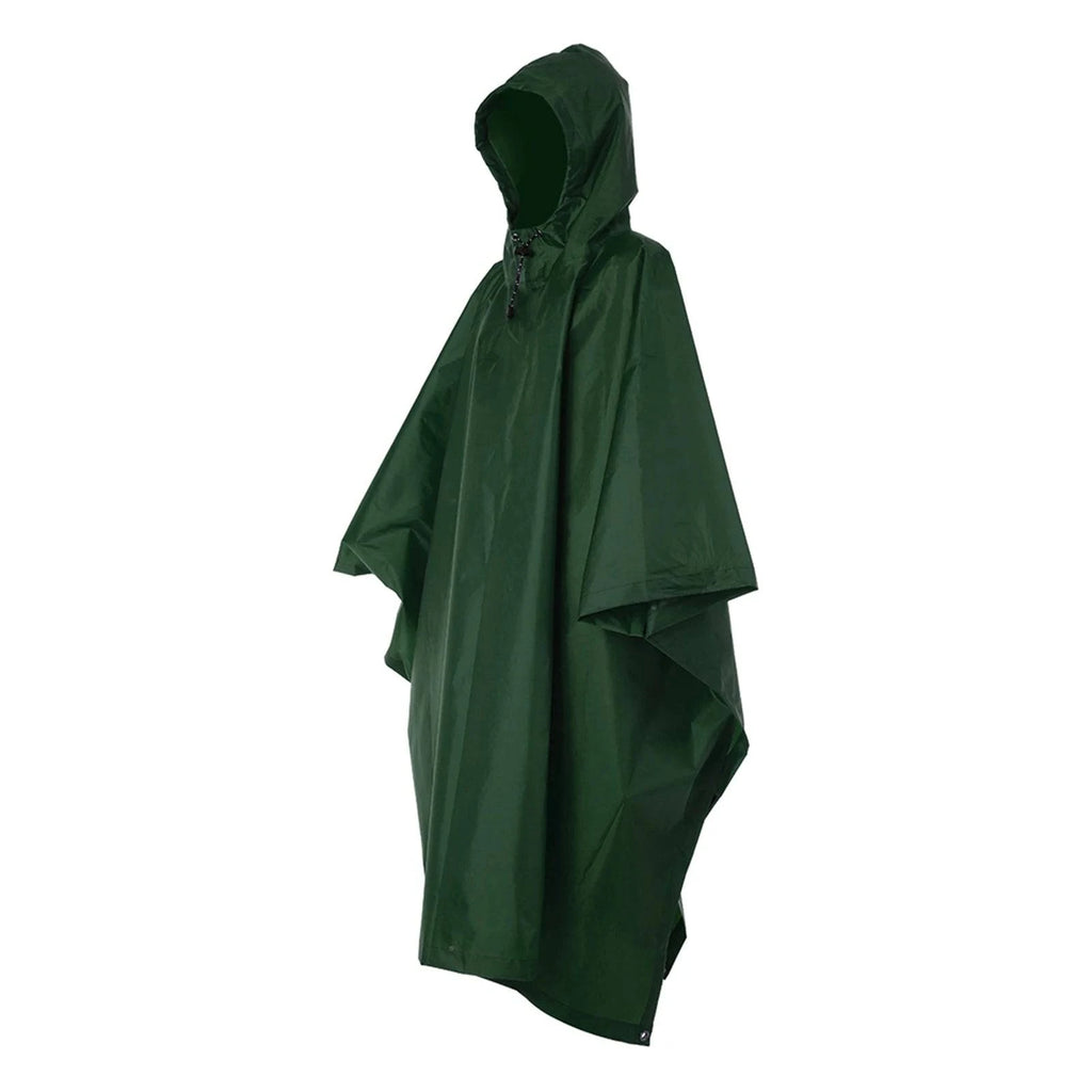 TOMSHOO 3 in 1 Rain Cover Poncho with Hood Hiking Cycling Rain Cover Poncho Coat Outdoor Camping Tent Awning Mat Camouflage-WAYBIKER