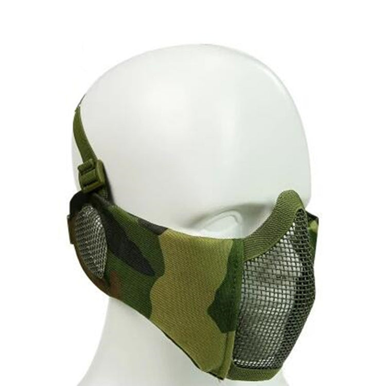 WoSporT Half Face Metal Net Field Ear Protection Outdoor Cycling Steel Tactical Mask