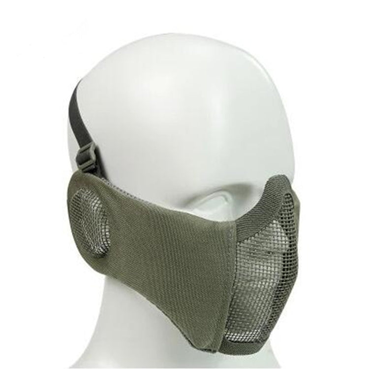WoSporT Half Face Metal Net Field Ear Protection Outdoor Cycling Steel Tactical Mask