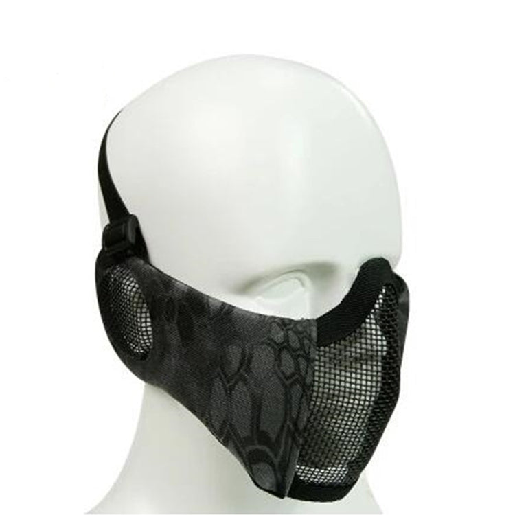 WoSporT Half Face Metal Net Field Ear Protection Outdoor Cycling Steel Tactical Mask