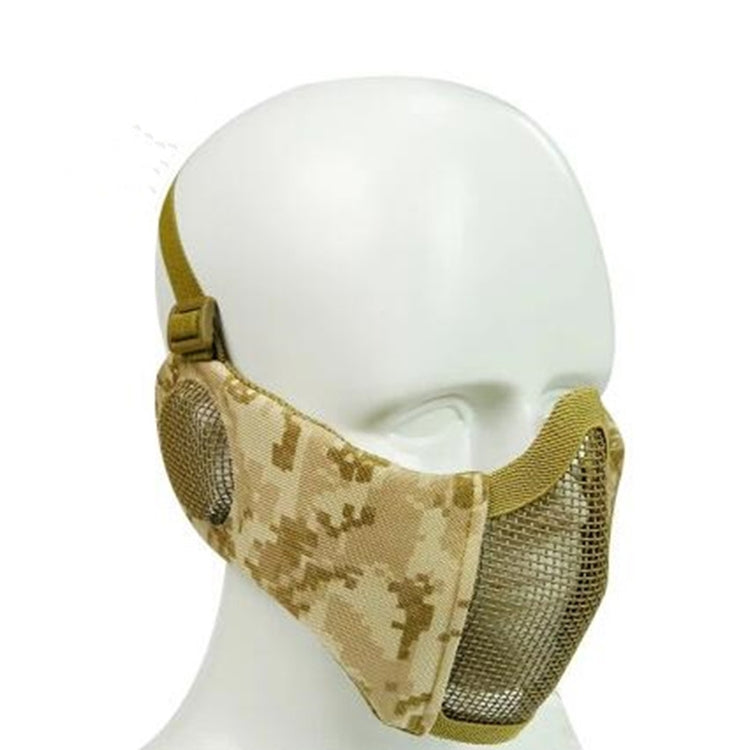 WoSporT Half Face Metal Net Field Ear Protection Outdoor Cycling Steel Tactical Mask