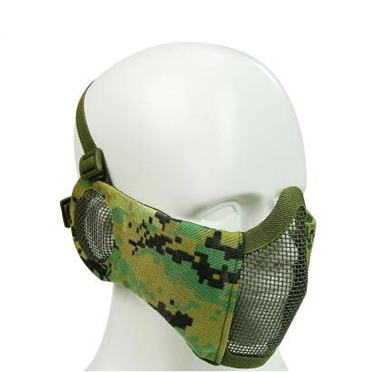 WoSporT Half Face Metal Net Field Ear Protection Outdoor Cycling Steel Tactical Mask