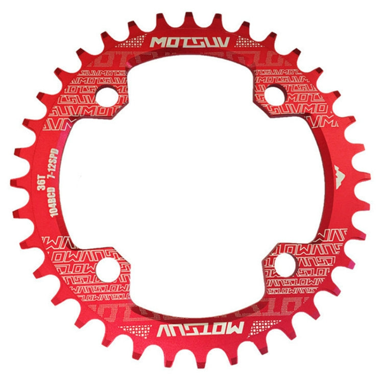 MOTSUV Round Narrow Wide Chainring MTB Bicycle 104BCD Tooth Plate Parts, Disk 32T, Disk 34T, Disk 36T, Disk 38T, Elliptic plate 32T