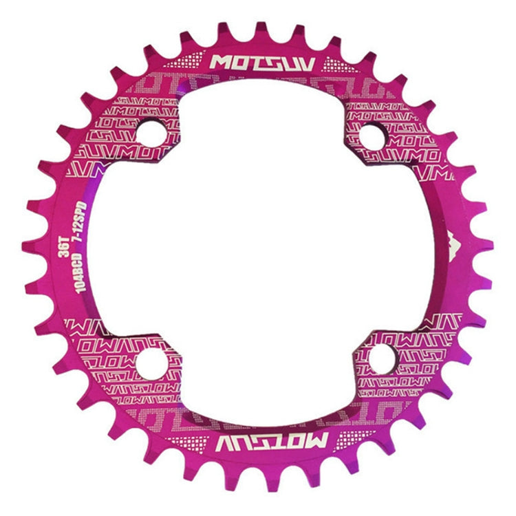 MOTSUV Round Narrow Wide Chainring MTB Bicycle 104BCD Tooth Plate Parts, Disk 32T, Disk 34T, Disk 36T, Disk 38T, Elliptic plate 32T