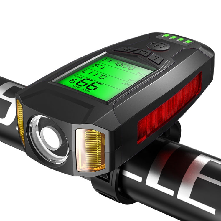 Front Light With Fog Light & Horn & Speedometer Multifunctional Bicycle Mountain Bike Headlight, Code Watch Blue , Code Watch Red , Code Watch Black