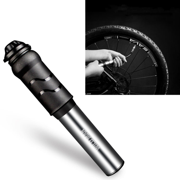 WILD MAN High Pressure Mountain Road Bike Portable Bicycle Pump Us And French Mouth Universal Mini Basketball Pump, GK1 Bright Black , GK1 Bright Silver