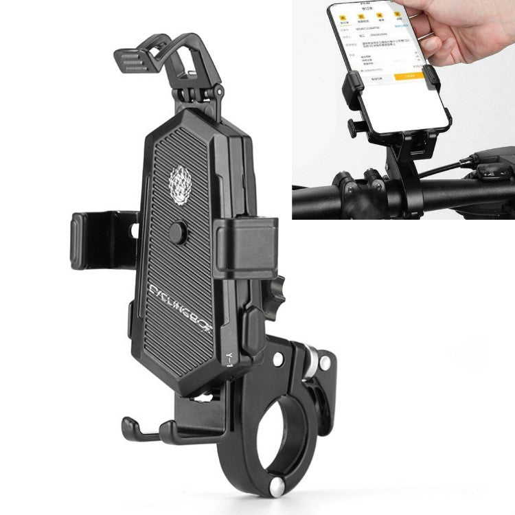 Bicycle Mobile Phone Holder Can Rotate And Adjust Fixed Aluminum Alloy Bracket Automatic Grab Bracket, Handlebar Installation, Rearview Mirror Installation - WAYBIKER