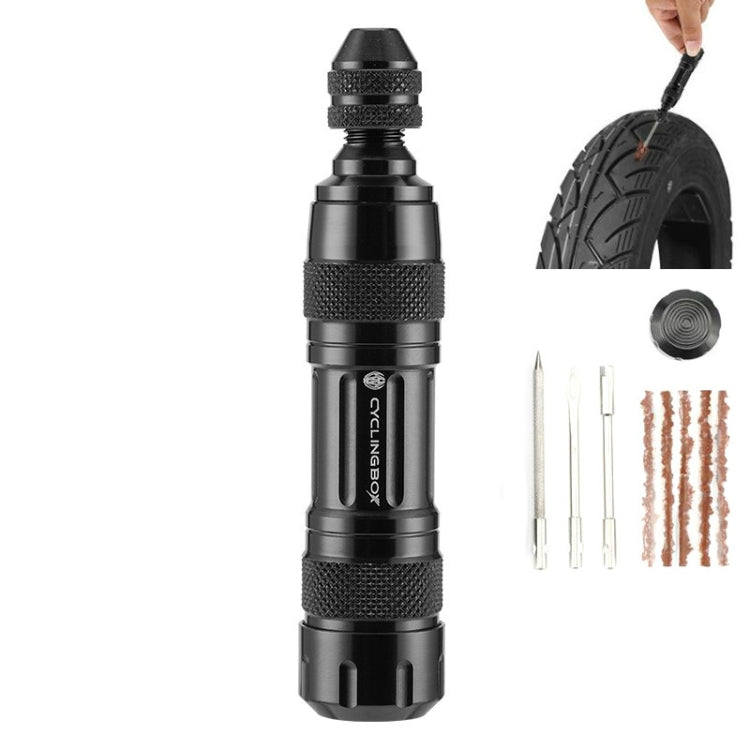 CYCLINGBOX Mountain Bike Vacuum Aluminum Alloy Tire Repair Tool Bicycle Repair Integrated Storage Design Tool, BG-9901 Black , BG-9901 Silver