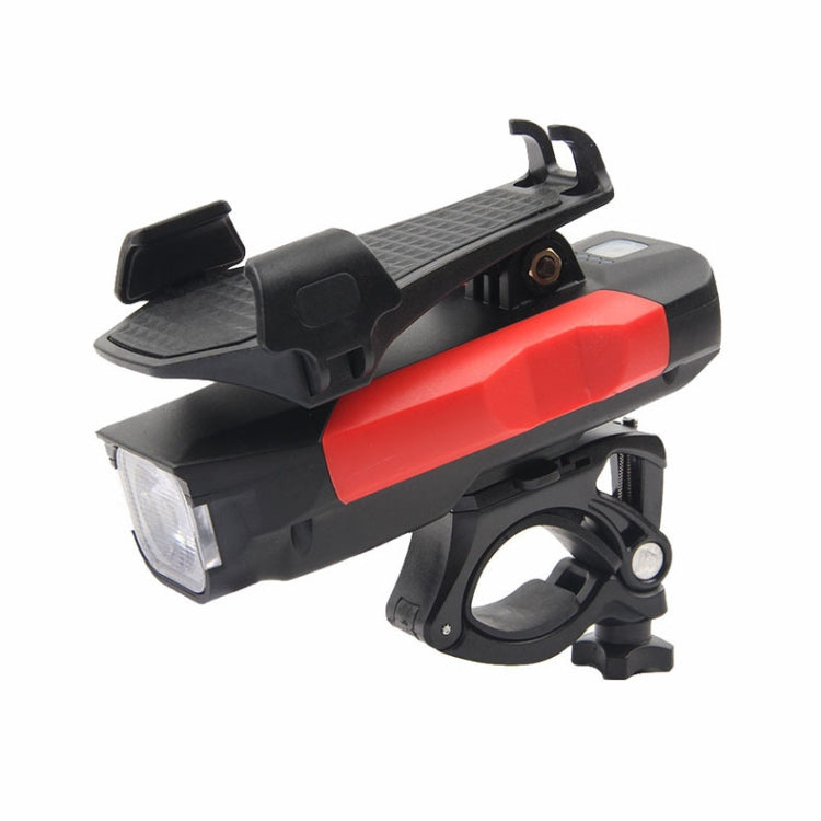 500LM Bicycle Light Mobile Phone Holder Multi-Function Riding Front Light With Horn, 4000 mAh (Black), 4000 mAh (Black Red), 4000 mAh (Black Blue), 4000 mAh (Black Orange), 2400 mAh (Black Red), 2400 mAh (Black Blue), 2400 mAh (Black Orange)           ... - WAYBIKER