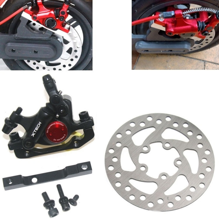3 in 1 Scooter Modified Hydraulic Brake + 120mm Disc Brake Disc + Modified Seat Set For Xiaomi Mijia M365 Pro, Red Brake + Silver Adapter, Red Brake + Black Adapter, Black Brake + Silver Adapter, Black Brake + Black Adapter