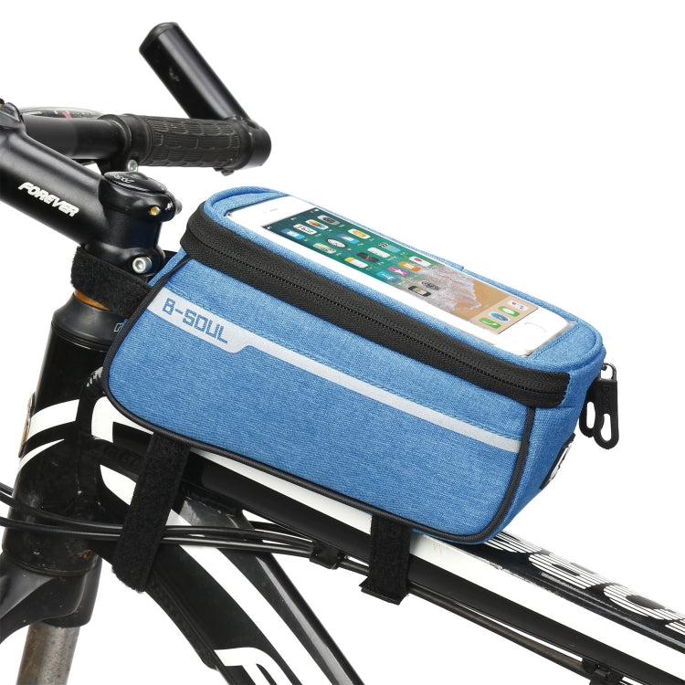 B-Soul YA249 Mountain Bike Front Beam Bag Bicycle Bag Riding Equipment Saddle Bag Upper Pipe Package, YA249 Blue