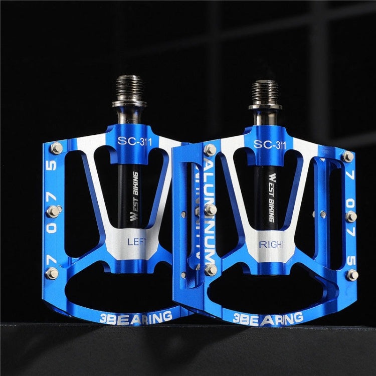 1pair WEST BIKING YP0802083 Mountain Bike Aluminum Alloy Pedal Lightweight Bearing Foot Pedal