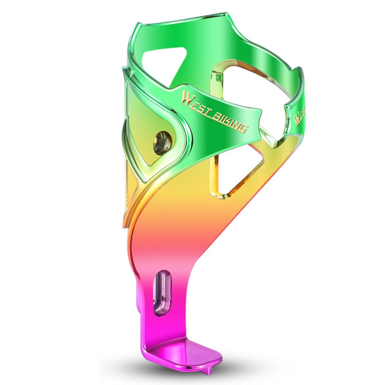 WEST BIKING YP0704033 Bicycle Gradient Water Bottle Holder PC Colorful Cup Bracket, Red Gradient Gold, Purple Golden Green Gradient, Black Silver Gradient