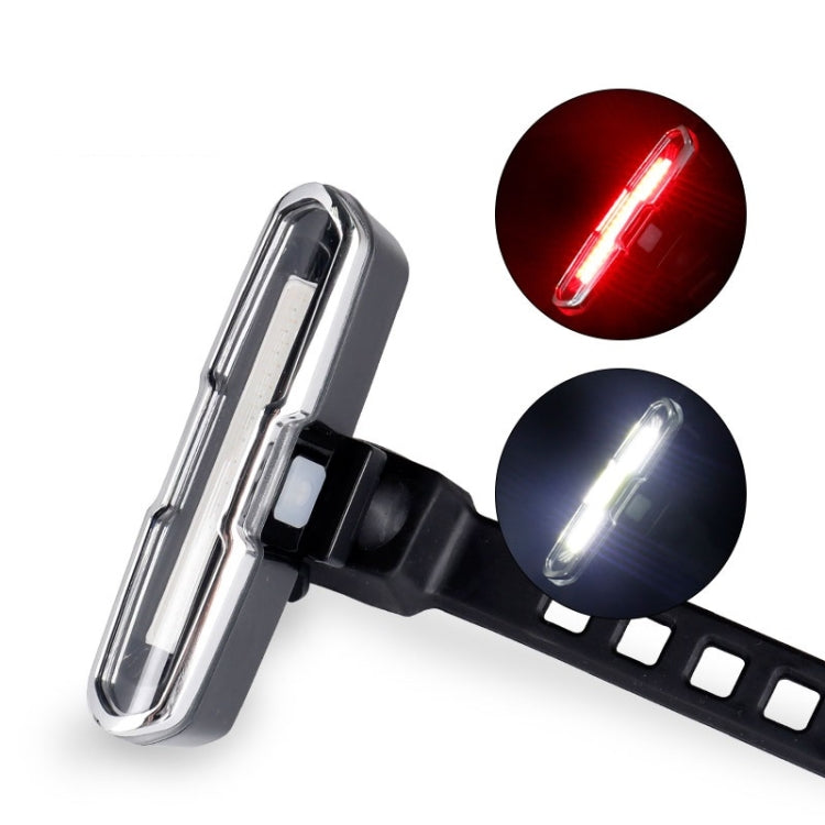 Bicycle Light USB Charging LED Warning Light Night Riding COB Tail Light, Specification:, 7505C Red White Blue Light, 7505A Single Red Light, 7505B Red White Light, 7505 Red Blue Light - WAYBIKER