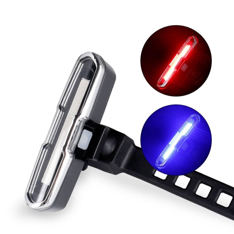 Bicycle Light USB Charging LED Warning Light Night Riding COB Tail Light, Specification:, 7505C Red White Blue Light, 7505A Single Red Light, 7505B Red White Light, 7505 Red Blue Light - WAYBIKER