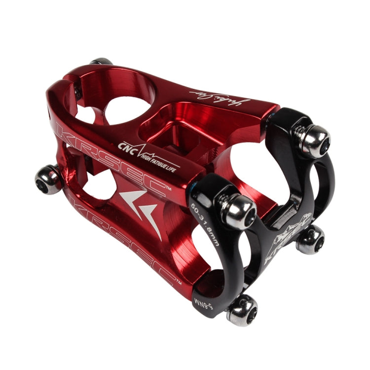 KRSEC CNC Ultra Light Short-Handed Mountain Bike Aluminum Alloy 50mm Riser, Full Black, Full Red, Black Red, Red Black, Purple, Titanium, Electroplating Color