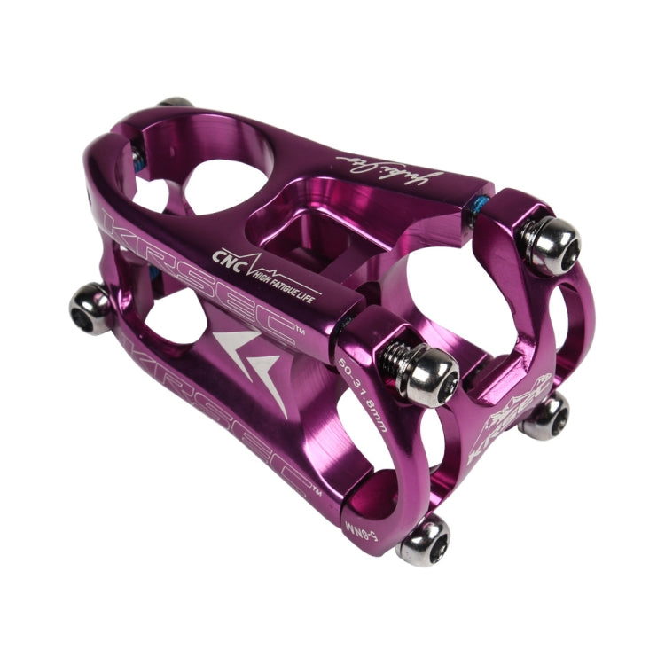 KRSEC CNC Ultra Light Short-Handed Mountain Bike Aluminum Alloy 50mm Riser, Full Black, Full Red, Black Red, Red Black, Purple, Titanium, Electroplating Color