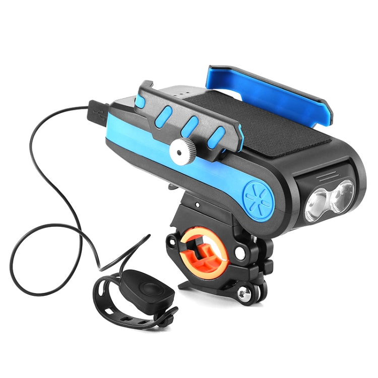 BG-2021 Bicycle Front Light 4 In 1 Mobile Phone Holder Horn Light Mountain Bike Front Light, 2400 MAH Black, 2400 MAH Red, 2400 MAH Blue, 4000 MAH Black, 4000 MAH Red, 4000 MAH Blue - WAYBIKER