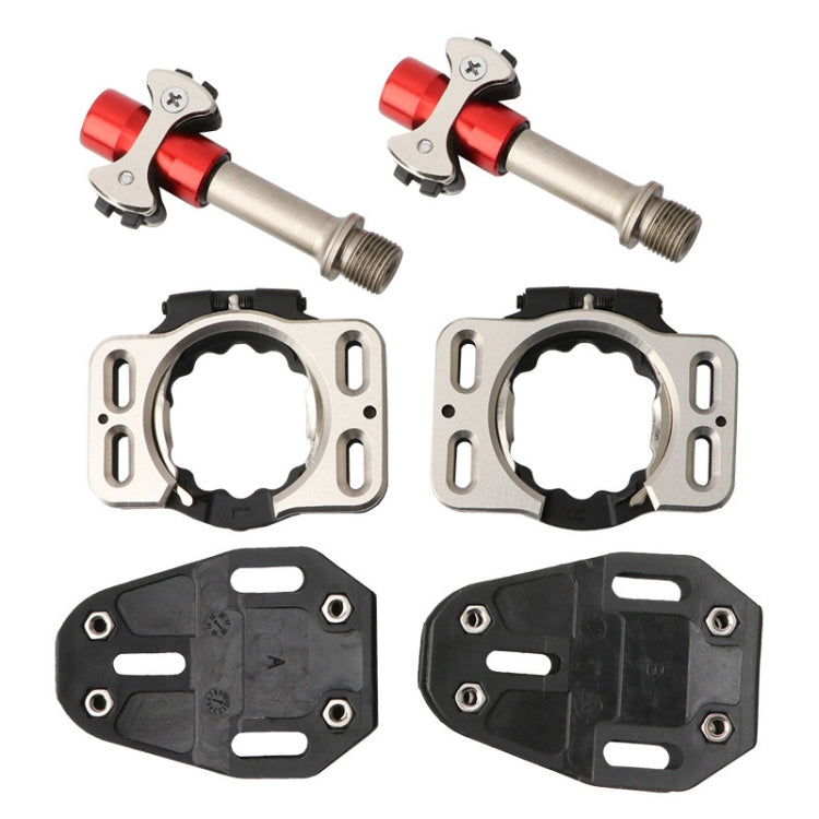 MEROCA Road Lock Shoes Card Three Pardin Bicycle Lollipops Self-Locking Pedal With Lock, Style:, Titanium Alloy Axis Black , Titanium Alloy Axis Red , Steel Axis Black , Steel Axis Red