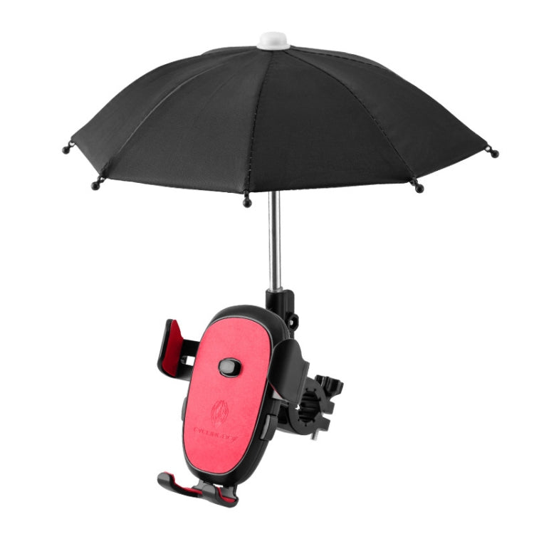 CYCLINGBOX BG-2935 Bicycle Mobile Phone Bracket With Umbrella Waterproof Navigation Electric Car Mobile Phone Frame, Style:, Handlebar Installation (Black), Handlebar Installation (Red), Handlebar Installation (Blue), Handlebar Installation (Yellow)   ... - WAYBIKER