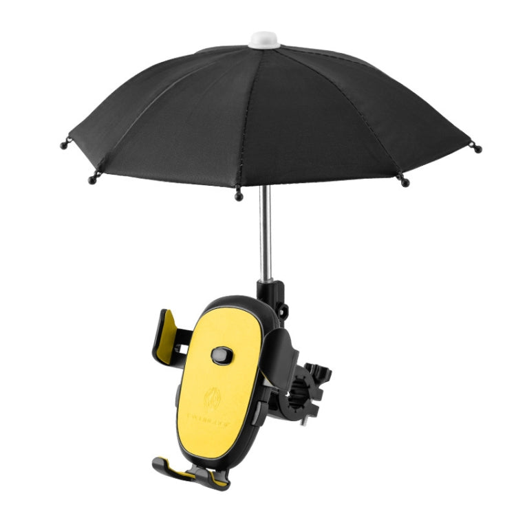 CYCLINGBOX BG-2935 Bicycle Mobile Phone Bracket With Umbrella Waterproof Navigation Electric Car Mobile Phone Frame, Style:, Handlebar Installation (Black), Handlebar Installation (Red), Handlebar Installation (Blue), Handlebar Installation (Yellow)   ... - WAYBIKER