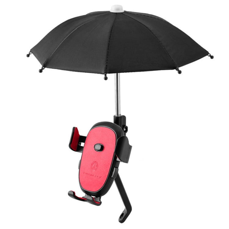 CYCLINGBOX BG-2935 Bicycle Mobile Phone Bracket With Umbrella Waterproof Navigation Electric Car Mobile Phone Frame, Style:, Handlebar Installation (Black), Handlebar Installation (Red), Handlebar Installation (Blue), Handlebar Installation (Yellow)   ... - WAYBIKER