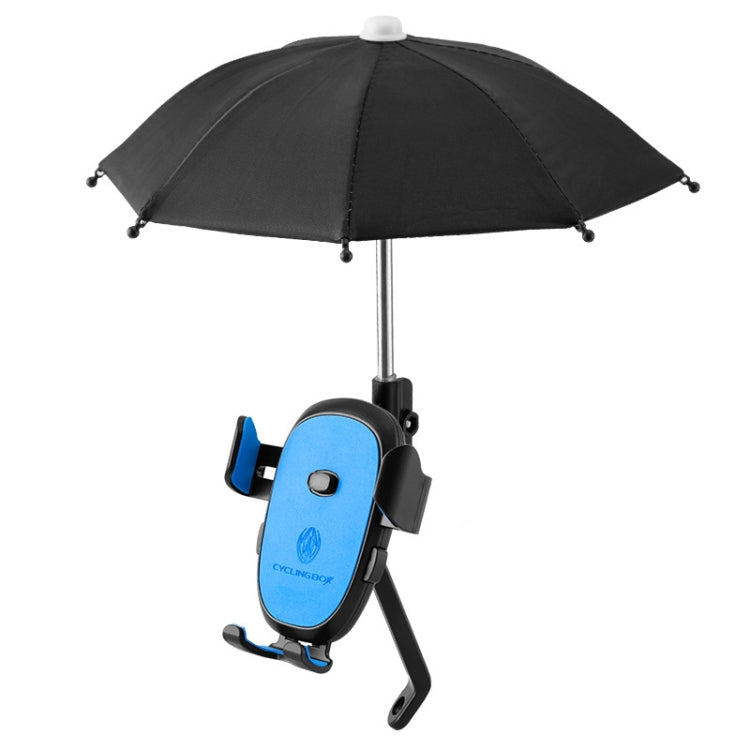CYCLINGBOX BG-2935 Bicycle Mobile Phone Bracket With Umbrella Waterproof Navigation Electric Car Mobile Phone Frame, Style:, Handlebar Installation (Black), Handlebar Installation (Red), Handlebar Installation (Blue), Handlebar Installation (Yellow)   ... - WAYBIKER