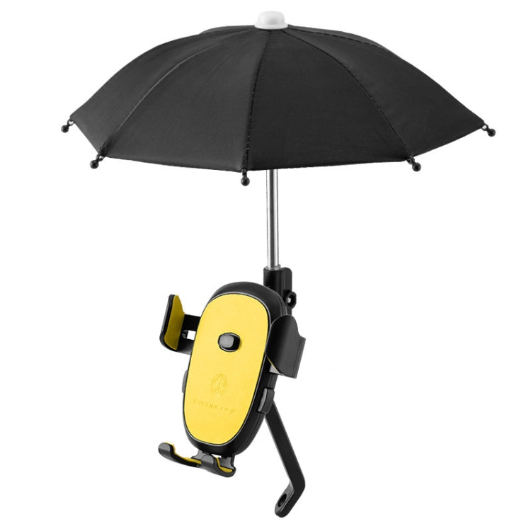 CYCLINGBOX BG-2935 Bicycle Mobile Phone Bracket With Umbrella Waterproof Navigation Electric Car Mobile Phone Frame, Style:, Handlebar Installation (Black), Handlebar Installation (Red), Handlebar Installation (Blue), Handlebar Installation (Yellow)   ... - WAYBIKER