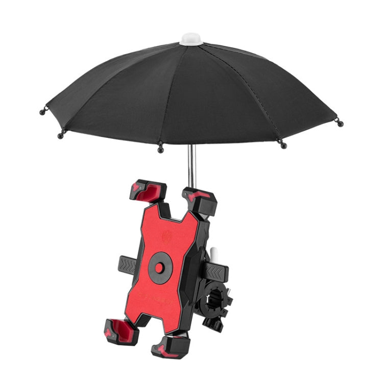 CYCLINGBOX Bicycle Mobile Phone Bracket With Parasol Rider Mobile Phone Frame, Style:, Handlebar Installation (Black), Handlebar Installation (Red), Handlebar Installation (Yellow), Handlebar Installation (Bue), Rearview Mirror Installation (Black)    ... - WAYBIKER