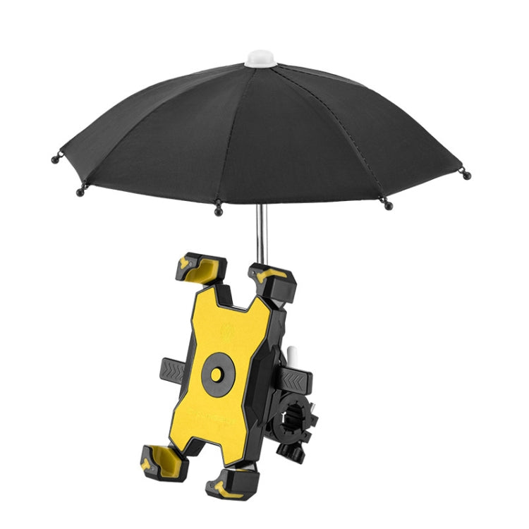 CYCLINGBOX Bicycle Mobile Phone Bracket With Parasol Rider Mobile Phone Frame, Style:, Handlebar Installation (Black), Handlebar Installation (Red), Handlebar Installation (Yellow), Handlebar Installation (Bue), Rearview Mirror Installation (Black)    ... - WAYBIKER