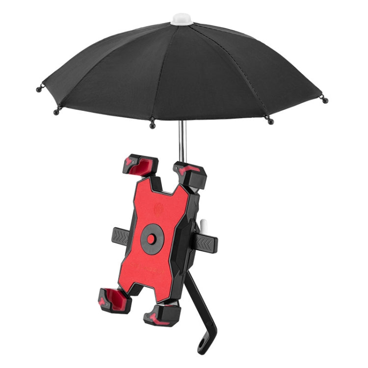 CYCLINGBOX Bicycle Mobile Phone Bracket With Parasol Rider Mobile Phone Frame, Style:, Handlebar Installation (Black), Handlebar Installation (Red), Handlebar Installation (Yellow), Handlebar Installation (Bue), Rearview Mirror Installation (Black)    ... - WAYBIKER