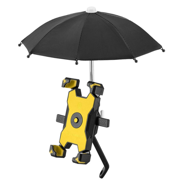 CYCLINGBOX Bicycle Mobile Phone Bracket With Parasol Rider Mobile Phone Frame, Style:, Handlebar Installation (Black), Handlebar Installation (Red), Handlebar Installation (Yellow), Handlebar Installation (Bue), Rearview Mirror Installation (Black)    ... - WAYBIKER