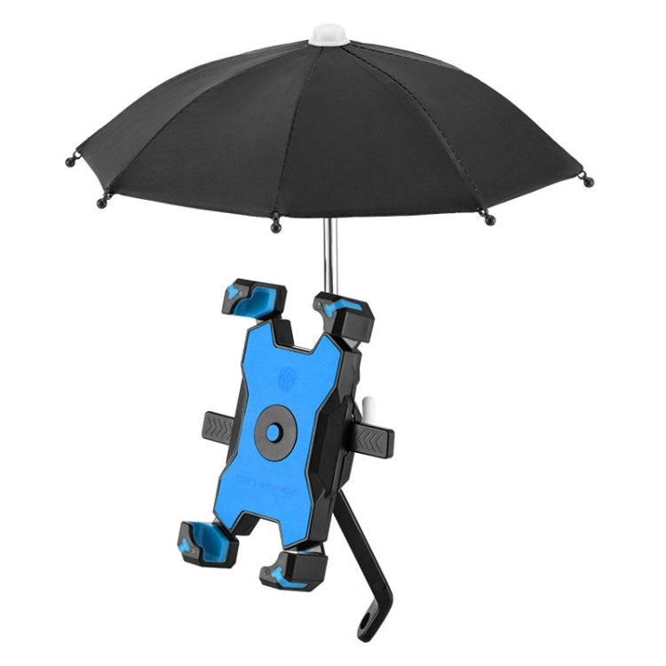 CYCLINGBOX Bicycle Mobile Phone Bracket With Parasol Rider Mobile Phone Frame, Style:, Handlebar Installation (Black), Handlebar Installation (Red), Handlebar Installation (Yellow), Handlebar Installation (Bue), Rearview Mirror Installation (Black)    ... - WAYBIKER