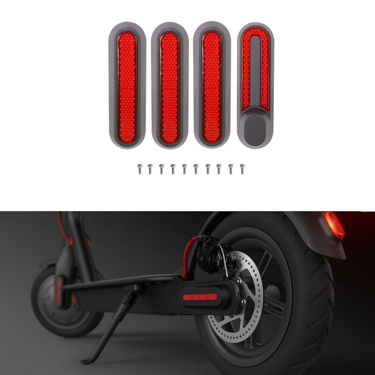 Electric Scooter Wheel Four-way Side Decorative Cover With Reflective Strips & Screws For Xiaomi Mijia 1S / Pro 2, Red, Yellow - WAYBIKER