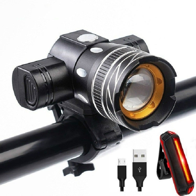 7602 LED USB Charging Telescopic Zoom Bicycle Front Light, Specification:, Headlight, Headlight + 928 Taillight, Headlight + 056 Taillight, Headlight + Gem Lamp, Headlight +11034 Taillight, Headlight + 918 Taillight, 2 Headlight + 056 Taillight - WAYBIKER