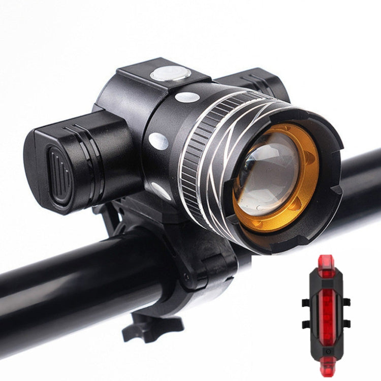 7602 LED USB Charging Telescopic Zoom Bicycle Front Light, Specification:, Headlight, Headlight + 928 Taillight, Headlight + 056 Taillight, Headlight + Gem Lamp, Headlight +11034 Taillight, Headlight + 918 Taillight, 2 Headlight + 056 Taillight - WAYBIKER