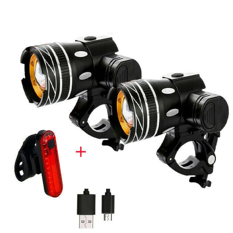 7602 LED USB Charging Telescopic Zoom Bicycle Front Light, Specification:, Headlight, Headlight + 928 Taillight, Headlight + 056 Taillight, Headlight + Gem Lamp, Headlight +11034 Taillight, Headlight + 918 Taillight, 2 Headlight + 056 Taillight - WAYBIKER