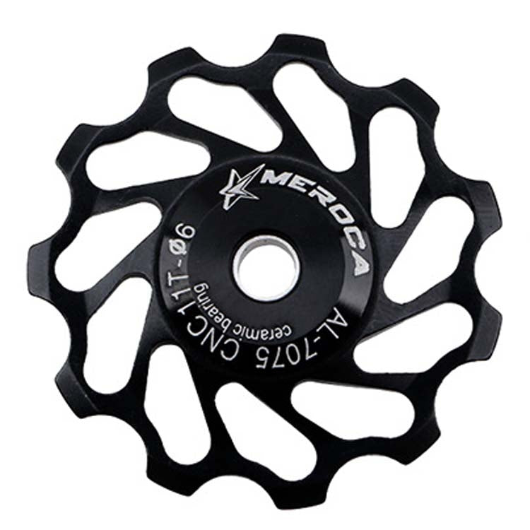 MEROCA Ceramic Bearing Mountain Bike Guide Wheel, 11T Black, 11T Red, 13T Black, 13T Red