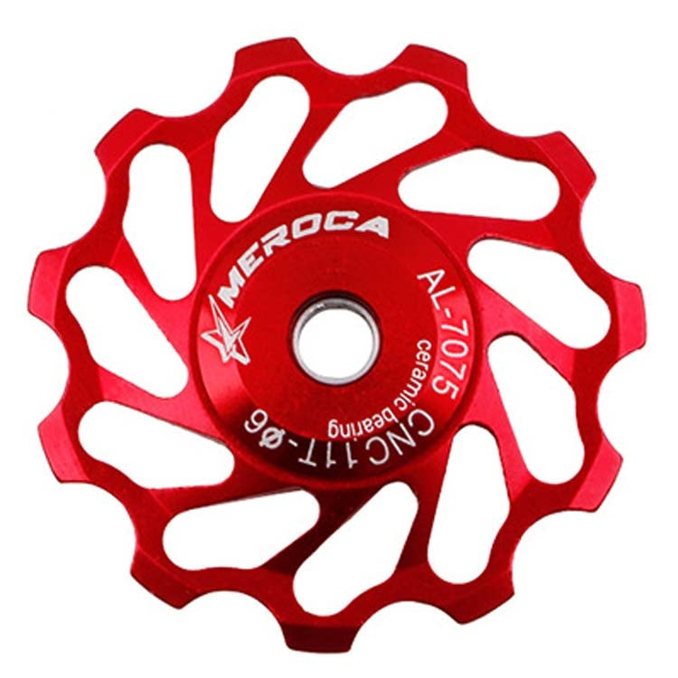 MEROCA Ceramic Bearing Mountain Bike Guide Wheel, 11T Black, 11T Red, 13T Black, 13T Red