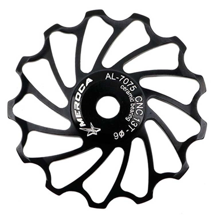 MEROCA Ceramic Bearing Mountain Bike Guide Wheel, 11T Black, 11T Red, 13T Black, 13T Red