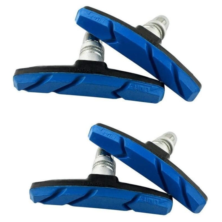 2 Pairs Silent V-brake Bicycle Brake Shoes, Black, Blue