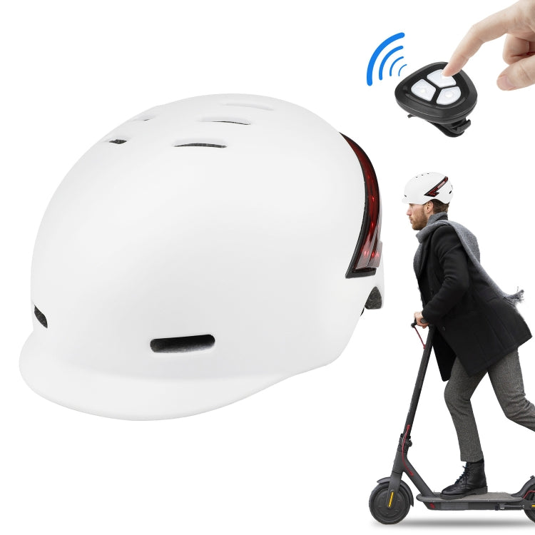Cycling Helmet Ultralight Bicycle Helmet with Warning Light Remote Control, Cycling Helmet (Black), Cycling Helmet (White) - WAYBIKER