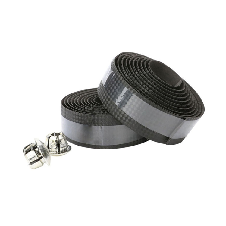 1 Pair Carbon Fiber Texture Road Bike Ties Snakeskin Handlebar Ties, Black, White