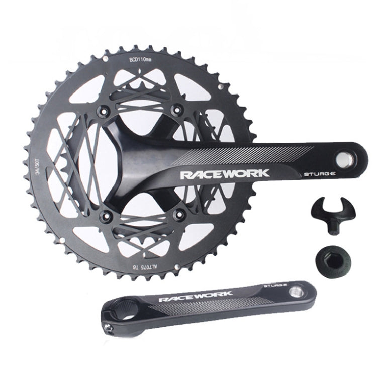 RACEWORK RKRFA Road Bike Aluminum Alloy 22-speed Crankset, Spec:, 50-34T without BB, 53-39T without BB, 50-34T with BB, 53-39T with BB