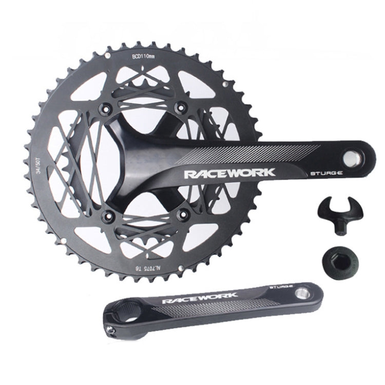 RACEWORK RKRFA Road Bike Aluminum Alloy 22-speed Crankset, Spec:, 50-34T without BB, 53-39T without BB, 50-34T with BB, 53-39T with BB